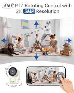 SYMYNELEC 5G&2.4G WiFi Indoor Security Camera, 2K Pan/Tilt 360° Pet Camera with Auto Tracking, AI Motion Sound Detection, Night Vision, 2-Way Talk, Works with Alexa Google Home, Cloud/SD Storage, 2PCS
