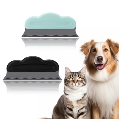 EAVUYIS 2 Pezzi Rimuovi Peli Animali Pet Hair Remover per Moquette, Divano, Auto, Pettine per la rimozione dei peli di Cani, Spazzola in Gomma per peli di Animali Domestici