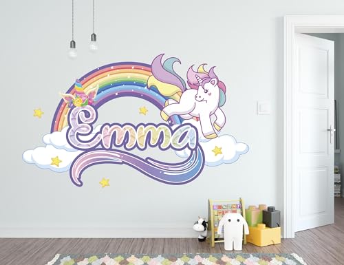 Vinilo decorativo unicornio personalizado para habitación infantil miniatura 2