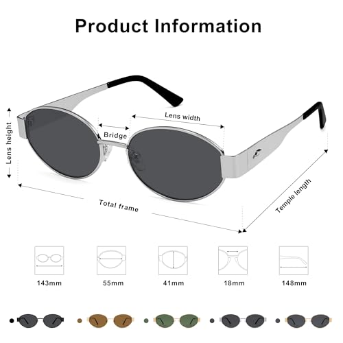 Image of SOJOS Retro Oval Sunglasses for Women Trendy Classic Shades UV400 Protection SJ1256
