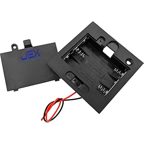 Jex Electronics Three/3X AAA DIY Panel Mount Battery Holder Case Box 3.6V/4.5V with Power Switch Cover