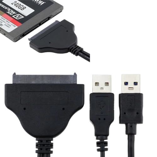 Cable adaptador USB 3.0 a SATA 22 pines para disco duro miniatura 3