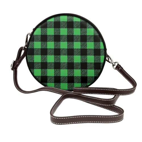 Sac à bandoulière rond femme Green Buffalo en cuir végétalien vintage