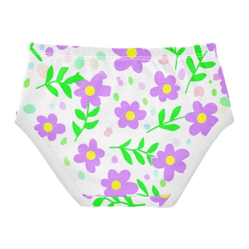 Toddler Girls Underwear 2t Cotton Cute Panties Girl Colorful Briefs Girls Undies Purple Flowers Floral Spring2