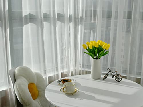 Mandy's 20Pcs Yellow Artificial Tulip Silk Flowers 13.5" For Mother's Day Home Kitchen Wedding Decorations #TOP6