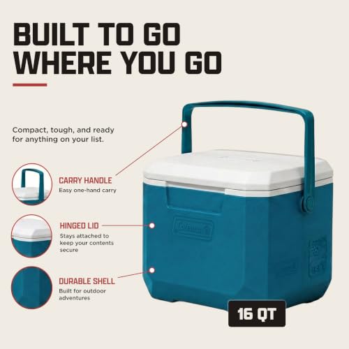 Image of Coleman Chiller 9 /16 /30 /48 /60qt Cooler with Ice Retention, Leak Resistant, Great for Camping, Concerts, Sports, and More
