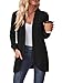 DB MOON Womens Long Cardigan Lightweight Sweater Open Front Long Sleeve Outfits with Pockets M, Black