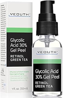 YEOUTH Glycolic Acid Face Exfoliator, Chemical Peels for Face Dark Spots, AHA Exfoliant Peeling Solution, Glycolic Acid Peel for Face at Home Skin Peel Facial Exfoliant 1oz
