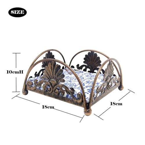 Napkin Holders for Paper Napkins Square Vintage Metal Napkin Holder for Table Antique Bronze Flat Napkin Holders for Paper Napkins Stylish Kitchen Decor Dining Table Centerpiece Decor4