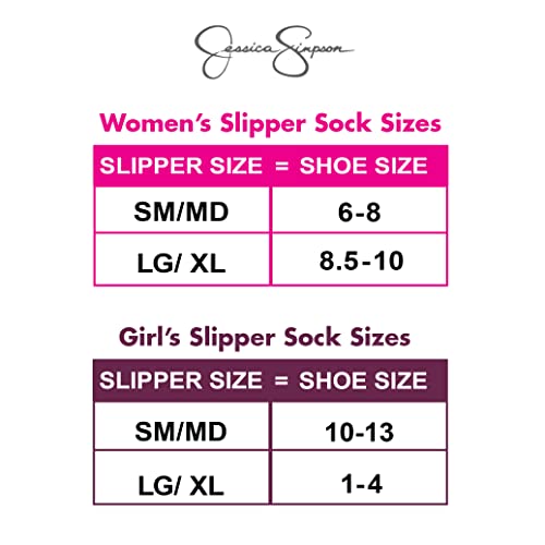 Jessica Simpson Women’s and Girl’s Plush Fleece Lined Slipper Socks with Anti-Slip Sole- Mommy & Me Set Options2