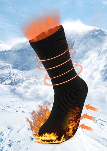 Image of BomKinta Women Thermal Socks - Thick Boot Sock Warm Winter Crew Socks - Cozy Soft Christmas Socks Size 5-10