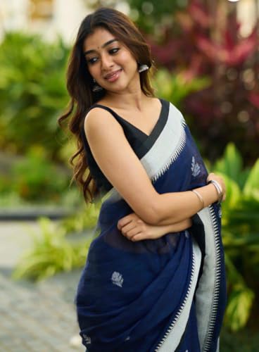 Image of H&J INNOVATION Women's SOFT LILAN SLAB ATTRACTIVE CHARMFULL BEAUTIFUL RICH PALLU & JACQUARD WORK RUNNING EXCLUSIVE BORDER 5.5 Meter Saree| 0.8 Meter Unstitched Blouse Piece HJ-5818
