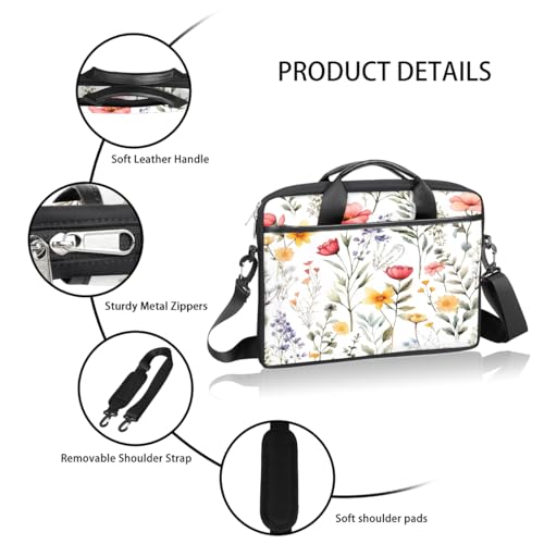 Bolsa para laptop con diseño floral, para laptop de 15 pulgadas miniatura 4