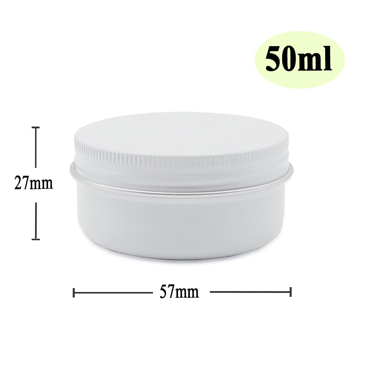 Wopanxye 10pack 50ml Aluminum Tin, 50 Gram White Container Leak Proof Cosmetic Jars - Image 2