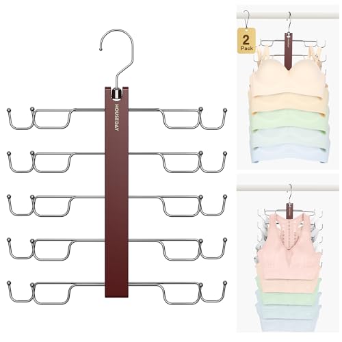 HOUSE DAY 2 Pack Tank Top Hanger Space Saving, Wooden