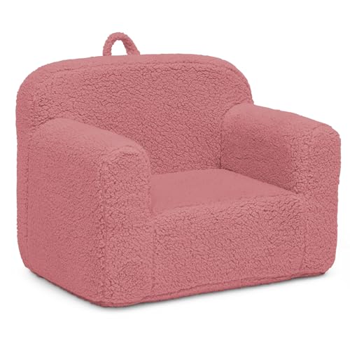 Image of Delta Children Sherpa Cozee Chair - Foam Kids Chair for Ages 18 Months and Up, Rose