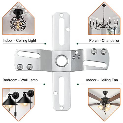 Ceiling Light Fixture Mounting Bracket [Upgraded Version], Ceiling Fan Mounting Bracket, Universal Light Fixture Parts With Screws, Swivel Junction Box Adapter, Light Fixture Crossbar For Light, Fan #TOP4