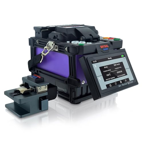 Image of Core Alignment Optical Fiber Fusion Splicer (with 5pairs Electrodes+Car Charger+Fiber Cleaver Kit) Low Splice Loss Auto Focus Fiber Splicing Welding Machine With 4.3 inch Touch Screen(SS428F-512)