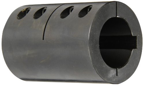Climax Part CC-200-200-KW Mild Steel, Black Oxide Plating Clamping Coupling, 2 inch X 2 inch bore, 3 1/4 inch OD, 4 7/8 inch Length, 5/16-24 x 1 Set Screw