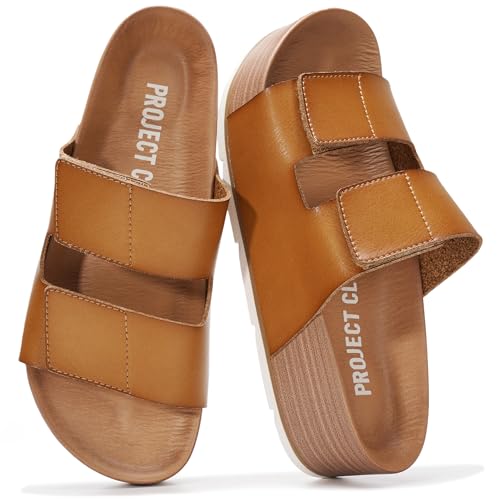Image of Project Cloud 100% Genuine Leather Platform Sandals Women Footwear-Beach Essentials Summer Wedges with Plush and Soft Insole-Non Slip & Lightweight Wedge Sandals For Women 2026