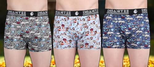 Image of Men's Extra Thin Elastic Nylon Underwear Long Comfortable Breathable Comfort All Over Printed Design Boxer