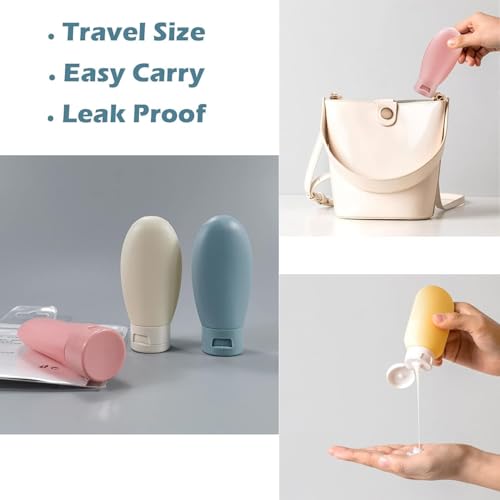 Image of 11 Pcs Travel Bottle Kit for Toiletries For Women & Men | Refillable Squeezable Containers Set for Shampoo, Lotion, Facewash with Clear Travel Pouch