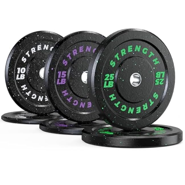 GIKPAL 2-Inch Bumper Plates High Bounce - Rubber Olympic Weight Plates Set for Home Gym, Barbell Plates for Weight Lifting Strength Training,