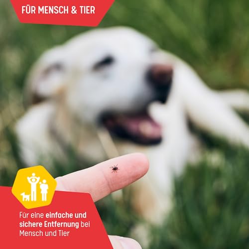 kik AFTER BITE Zeckenzange – Zange zum Zecken entfernen für Mensch und Tier und Zecken von jeder Grösse, robustes Kunststoffdesign, hygienisch und leicht zu reinigen, ohne die Zecke zu quetschen