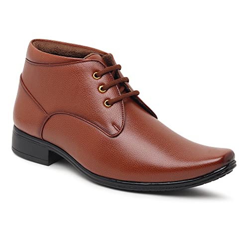 Image of Zixer Synthetic Leather Ankle Formal Shoes Men || Office Shoes for Men Stylish || Chukka Boots Men Long Shoes for Men Long Boots