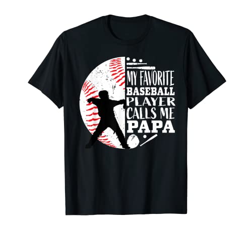 Hombre Gráfico Cool My Favorite Player Baseball Catcher Papa Quotes Camiseta