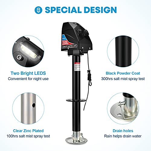 Kohree Electric Trailer Jack 3500lbs, Heavy Duty RV Electric Power