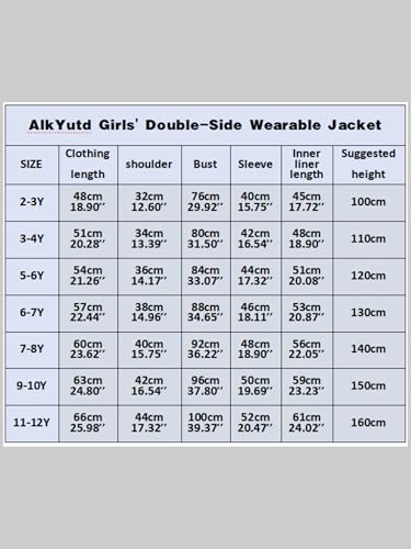Girls' Double-Side Wearable Jacket Hooded Warm Flannel Outerwear 2-12 Years C0744
