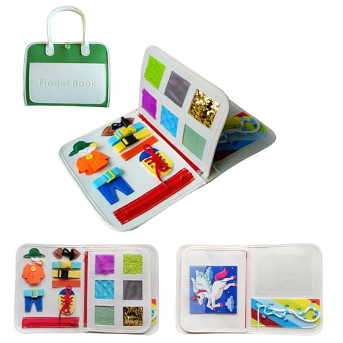 FANGCAO Fidget Blanket for Elderly,Busy Blanket for Adults with Dementia Patients to Move The Brain, Alzheimers Activities, Dementia, Autism, Amnesia to Relieve Anxiety