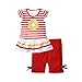 Olivcker 4T Girl Clothes,Summer Suit for Baby Girls Fashion Cute Graphic Striped T-Shirts + Short Pants Comfort Clothes for 1-9 Years Girls