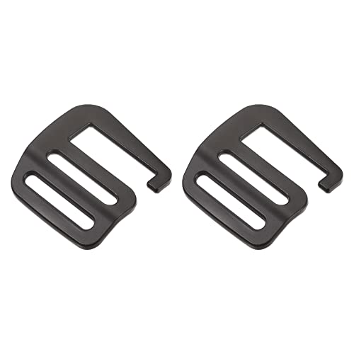 uxcell メタルGフック ウエビング用バックル スライドバックル リュックサックストラップウエビング用 25mm マットブラック 2個入りのサムネイル