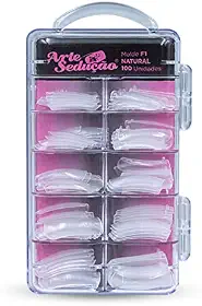 Molde F1 Natural Unhas de Gel, Arte Sedução, 100 Unidades
