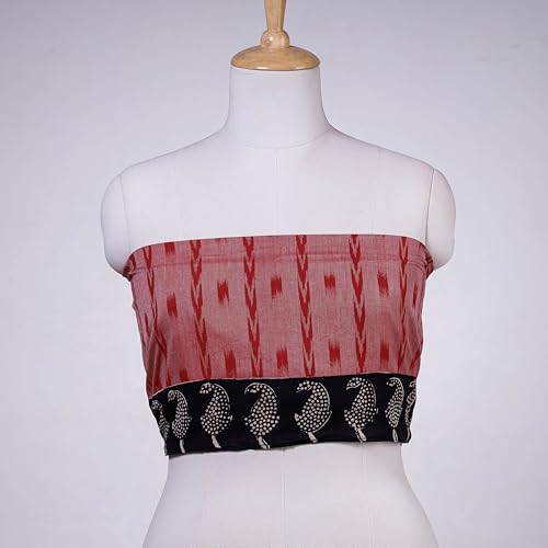 Image of Traditional Cotton Sambalpuri Ikat Unstitched Blouse Piece for Women