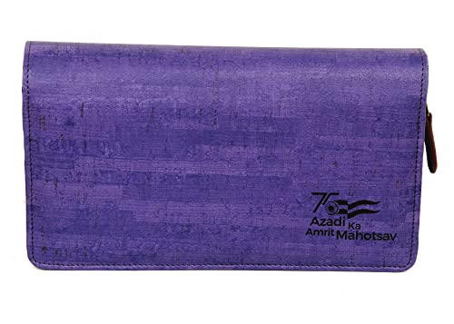 Image of Sukeshcraft Multiple Cheque Book Holder | Original PU Holds Upto 8 Cheque Books, Locker Key Hook (PU -Purple)