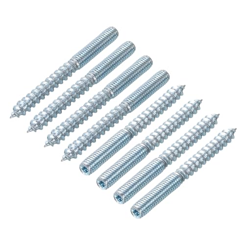 uxcell M6 Hanger Bolts Length 2-3/8"(60mm) Double Headed Bolts Self-Tapping Screw 6mm Wood Joint Furniture Legs 32pcs