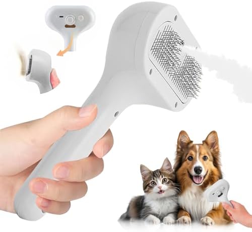 Dog Cat Steam Brush, 3 in 1 Cat Brush, Multifunctional Rechargeab...