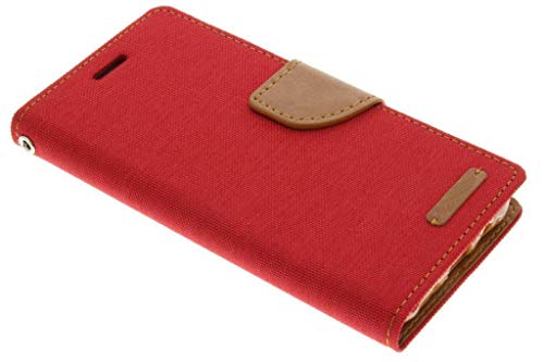 Image of ClickCase Canvas Series for Samsung Galaxy S24 FE 5G Cloth & Pu Leather Wallet Flip Case Kick Stand Magnetic Closure Flip Cover for Samsung Galaxy S24 FE 5G (Red)