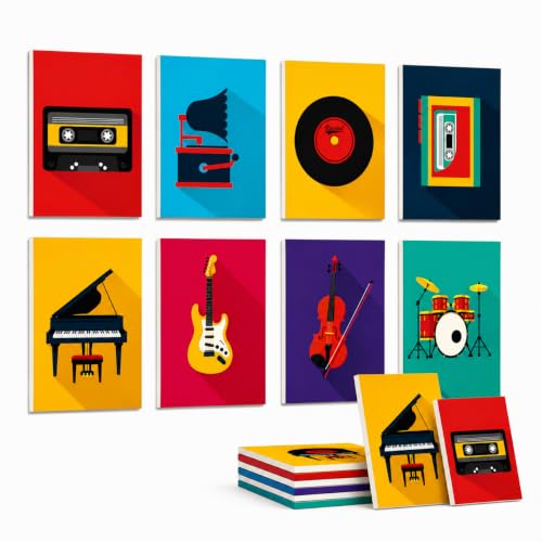Image of Timber Acoustics Acoustic Art Wall Panels for Music Studio, 48 inchx32 inch PET Felt Sound Absorbing & Noise Reduction Panels for Wall, Acoustic Panels for Music Studio, (Fun Beats, Set of 8)