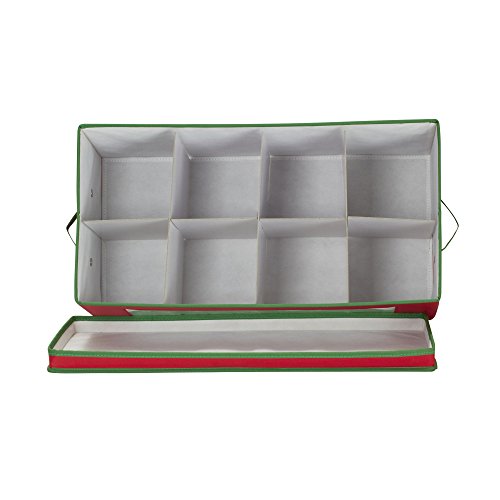 Household Essentials Holiday Vision Storage Box Chest, Fabric, Red & Green, 8-Piece Figurine - Image 3
