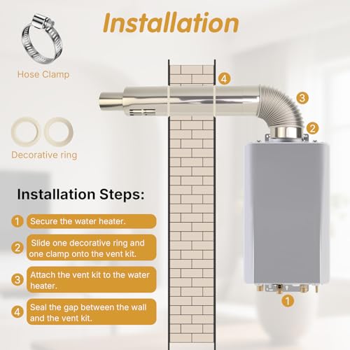 Kit d'aération en acier inoxydable 304 durable pour chauffe-eau - 5