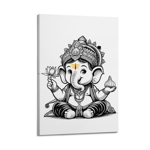Poster Ganesh hindou en toile de qualité supérieure d'art mural
