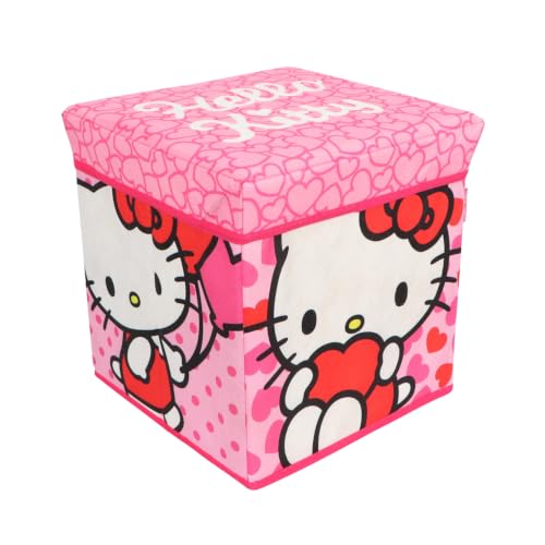 Hello Kitty - Pouf Coffre de rangement à jouets pour chambre enfant