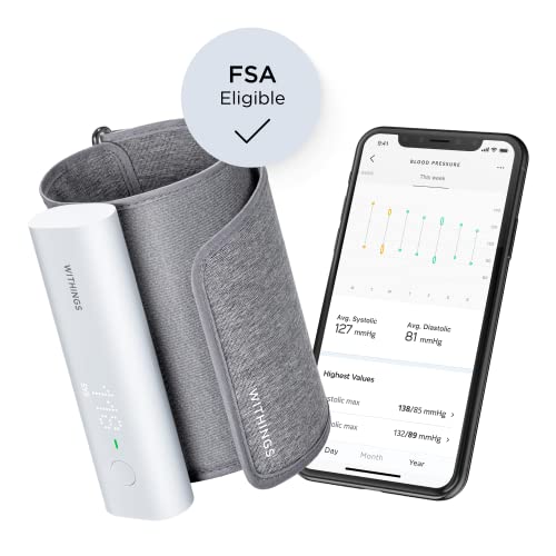 Withings BPM Connect - Tensiomètre Électronique à Bras, Tensiometre Bras, Appareil Pour Mesurer La Tension, Brassard Tensiometre - Synchronisation Wi-Fi et Bluetooth