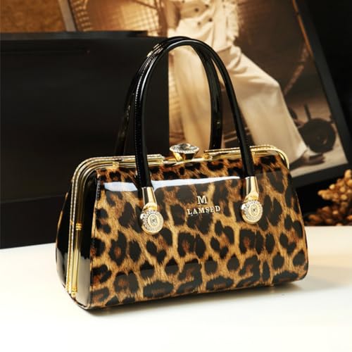 Image of Fashion Leather Women's Top Handle Satchel Crossbody Handbags Diamonds Evening Bag Purses Hard Shoulder Bags | Fashion