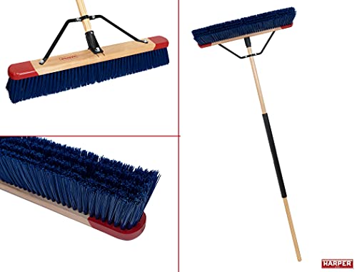 Harper 20201042 24 In. Premium Outdoor Wet/Dry Rough-Surface Push Broom With Stiff Bristles, For Mulch, Gravel, Oil Dry, Dirt, Soil #TOP1