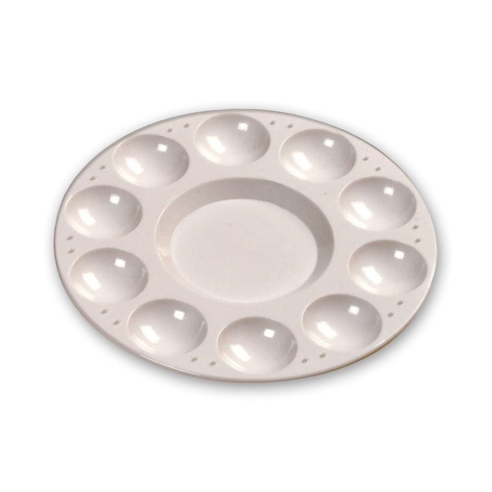 Lefranc Bourgeois Paint 10 Cavities Round Plastic Palette White